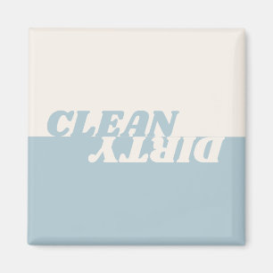 Modern dusty blue beige clean dirty dishwasher magnet