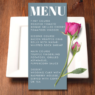 Modern Dusty Blue Bold Typography Wedding Menu