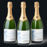 Modern Dusty Blue Bow Something Blue Bridal Shower Sparkling Wine Label<br><div class="desc">Elevate your bridal shower with this Modern Dusty Blue Bow "Something Blue" Sparkling Wine Label! Featuring an elegant dusty blue ribbon bow, this chic and minimalist design adds a sophisticated touch to your celebration. Perfect for champagne or wine bottles, it’s a stylish way to dress up your drinks. Fully customisable,...</div>
