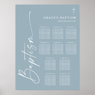 Modern Dusty Blue Boys Baptism Seating Chart