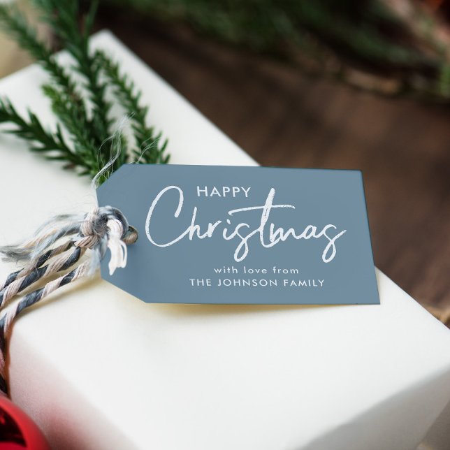 Modern Dusty Blue Christmas  Gift Tags (Creator Uploaded)