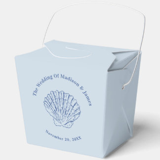 Modern Dusty Blue Coastal Wedding Favour Box