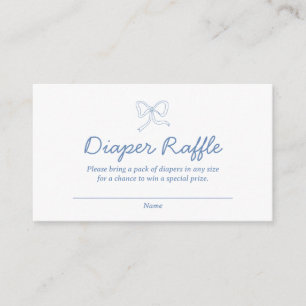 Modern Dusty Blue Diaper Raffle Baby Shower Card