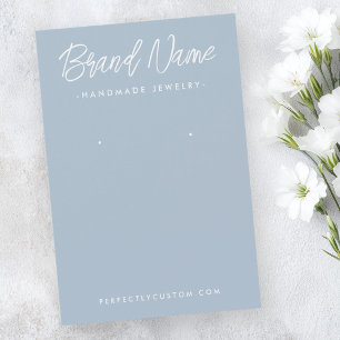 Modern dusty blue earring display card