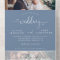 Modern Dusty Blue Elegant Script 2 Photo Wedding