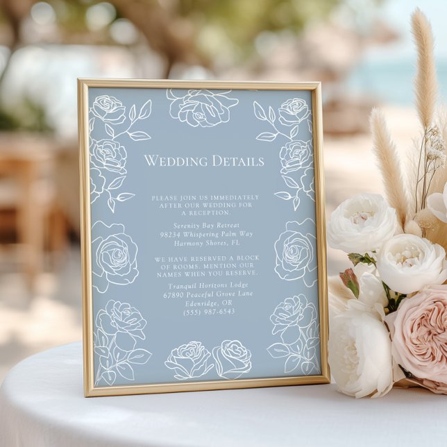 Modern Dusty Blue French Roses Wedding Details (Creator Uploaded)