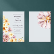 Modern Dusty Blue Garden Floral Wedding