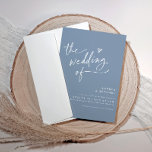 Modern Dusty Blue Handwriting Heart Wedding Invitation<br><div class="desc">Dusty Blue Wedding Invitations: This modern and fun wedding invitation features "the wedding of" and a hand drawn heart in a fun dusty blue / blue-grey handwriting script. The back is in a dusty blue and features your wedding details. It's perfectly modern,  simple and minimalist.</div>