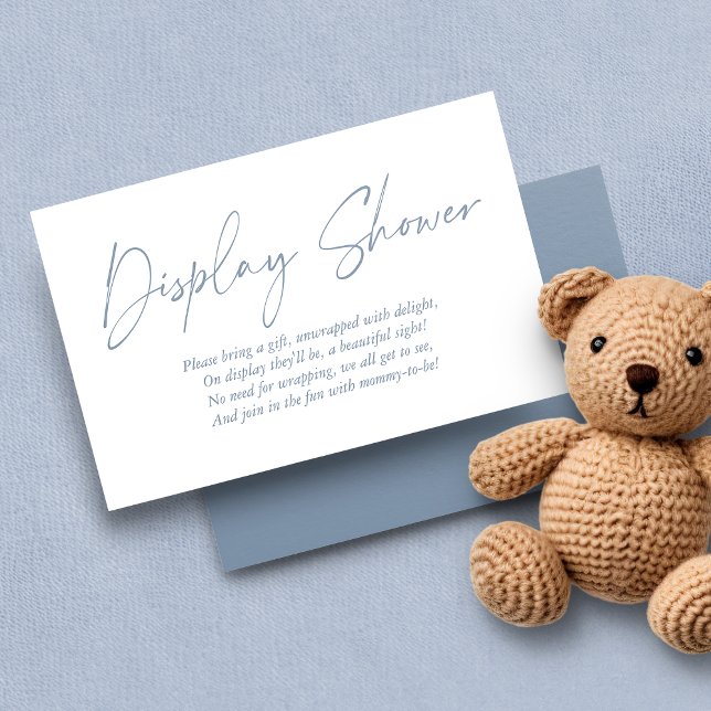 Modern Dusty Blue Handwritten Display Shower Enclosure Card (Creator Uploaded)
