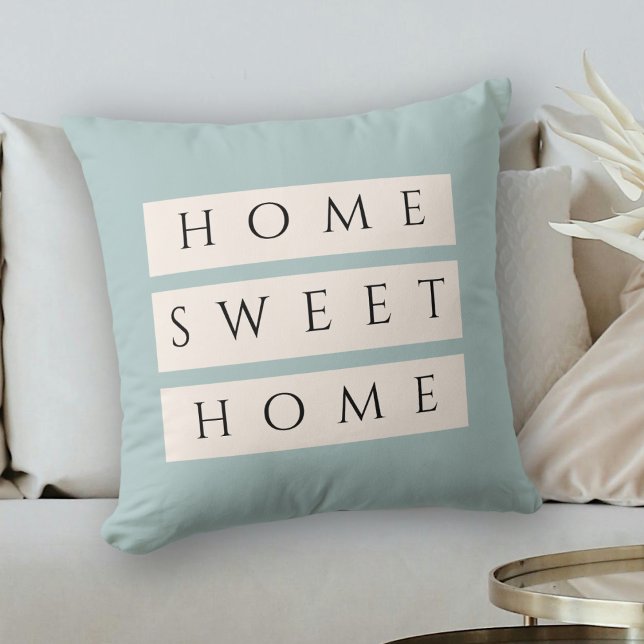 Modern Dusty Blue Home Sweet Home  Cushion (Creator Uploaded)