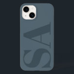 Modern dusty blue initial minimal contemporary Case-Mate iPhone 14 case<br><div class="desc">Modern dusty blue initial monogram minimal contemporary phone case design.</div>