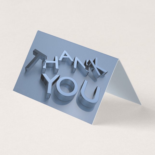 Modern Dusty Blue Mini Thank You Cards Pack of 25 (Front)