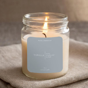 Modern Dusty Blue Minimalist Candle Label