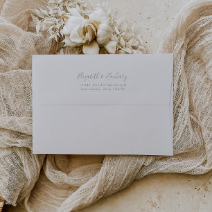 Modern Dusty Blue Minimalist Script Wedding Envelope