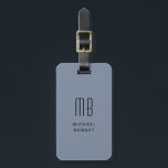 Modern Dusty Blue Monogrammed  Luggage Tag<br><div class="desc">Modern Dusty Blue Monogrammed Luggage Tag.</div>