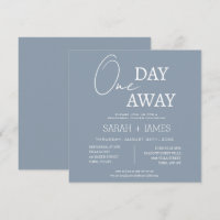 Modern Dusty Blue One Day Away Rehearsal Dinner