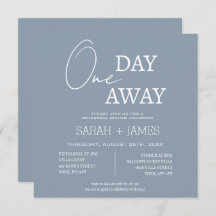 Modern Dusty Blue One Day Away Rehearsal Dinner 