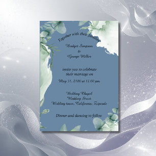 modern dusty blue periwinkle Wedding Invitation