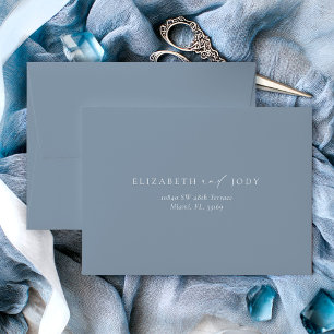 Modern Dusty Blue RSVP Envelope