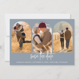 Modern Dusty Blue Save The Date