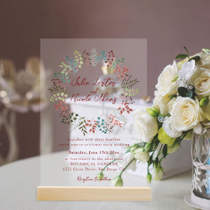 Modern Dusty Blue Sea Shell Beach Ocean Wedding Acrylic Invitations