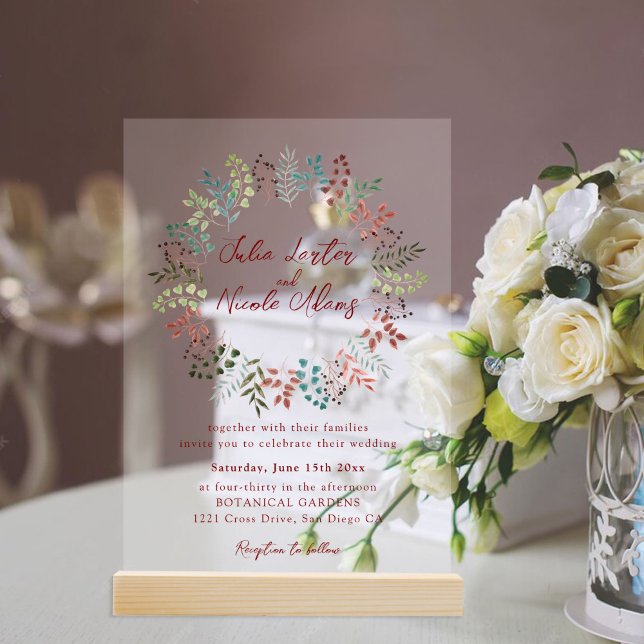 Modern Dusty Blue Sea Shell Beach Ocean Wedding Acrylic Invitations (Creator Uploaded)