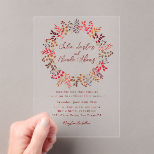 Modern Dusty Blue Sea Shell Beach Ocean Wedding Acrylic Invitations