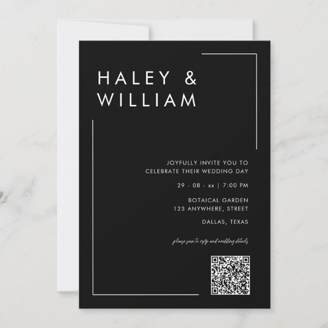 Modern Dusty Blue Simple Minimalist Photo Wedding Invitation (Front)