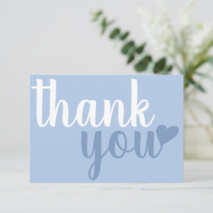 Modern Dusty Blue Thank you Typography Card