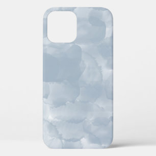 Modern Dusty Blue Watercolor Brush Strokes iPhone 12 Case
