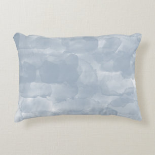 Modern Dusty Blue Watercolor Brush Strokes Decorative Cushion