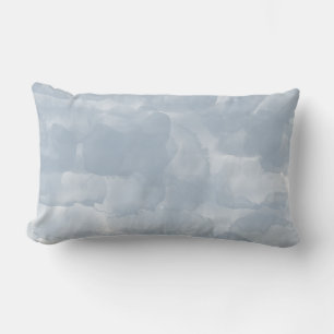 Modern Dusty Blue Watercolor Brush Strokes Lumbar Cushion