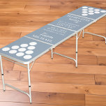 Modern Dusty Blue Wedding Beer Pong Table<br><div class="desc">A fun modern dusty blue beer pong table for your wedding events and newlywed life featuring cup layouts,  your names and wedding date,  team bride and groom sides and white script  and typography.</div>