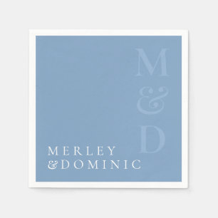 Modern Dusty Blue Wedding Dinner Party Napkin