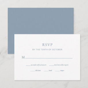 Modern Dusty Blue Wedding   Meal Choice RSVP Card