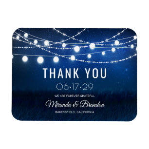 Modern Dusty Blue Wedding Thank You Magnet