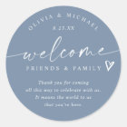 Modern Dusty Blue Wedding Welcome Hotel Bag