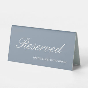 Modern Dusty Blue & White Script Wedding Reserved 