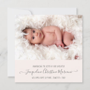 Modern Dusty Blush Muted Rainbow Girl Birth Photo
