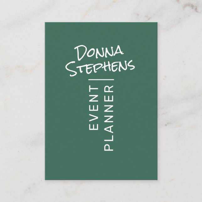 Modern Dusty Green Simple Hand Lettered Minimalist Business Card (Front)