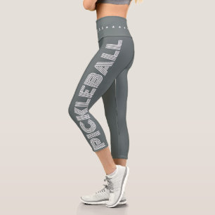 Modern Dusty Grey Pickleball Capri Leggings