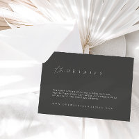 Modern Dusty Grey Wedding Details Enclosure Card