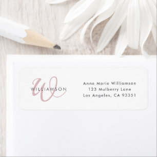 Modern Dusty Lilac Script Monogram