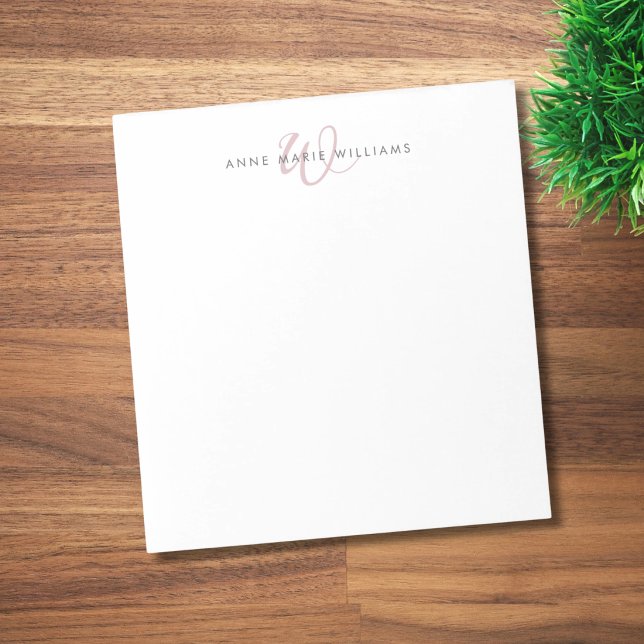 Modern Dusty Lilac Script Monogram Notepad (Creator Uploaded)