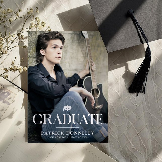Modern Dusty Overlay Photo Graduation Announcement (Creator Uploaded)