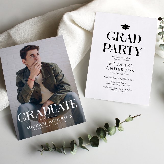 Modern Dusty Overlay Photo Graduation Invitation (Creator Uploaded)