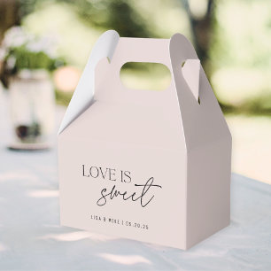 Modern Dusty Pink Love is Sweet Wedding Favour Box