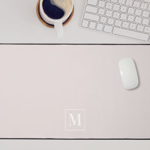 Modern Dusty Pink Monogram Desk Mat