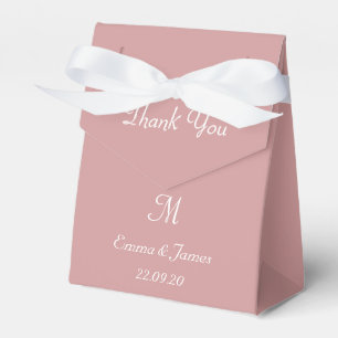 Modern Dusty Pink Monogram Wedding Thank You Favour Box