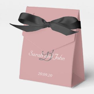 Modern Dusty Pink Name Monogram Wedding Favour Box